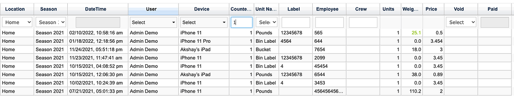 I want handsontable filter different column with the server side ...