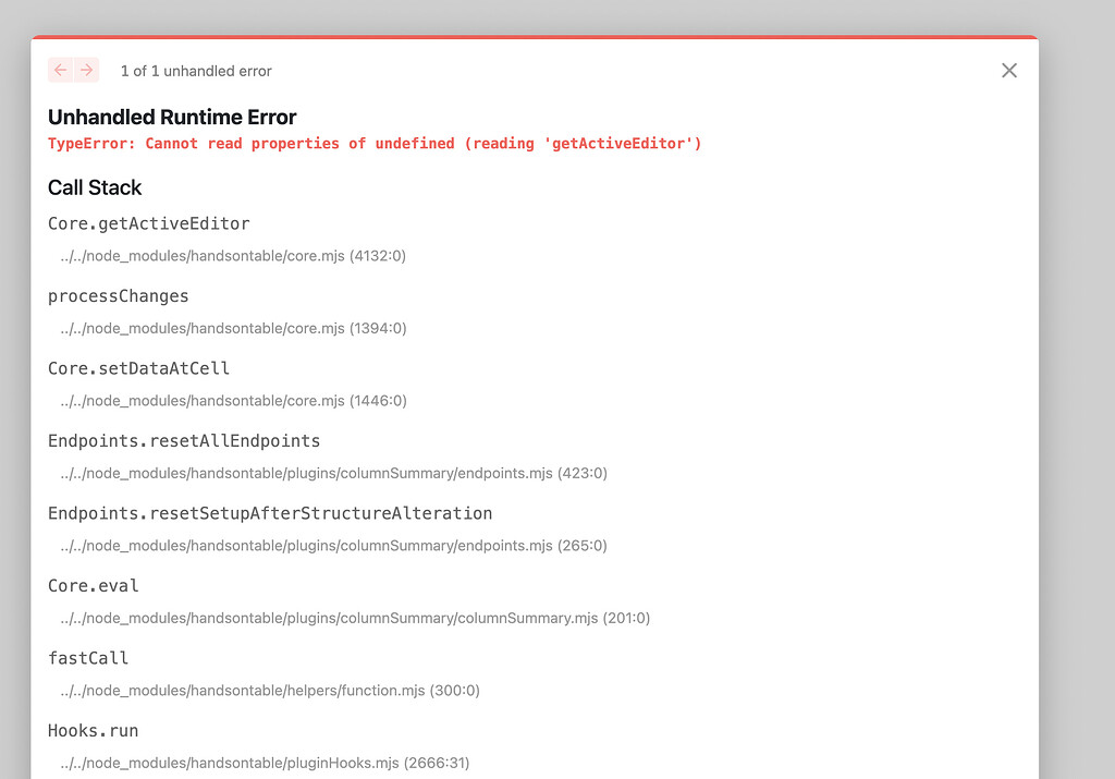 Column summary error - Questions - Handsontable Forum